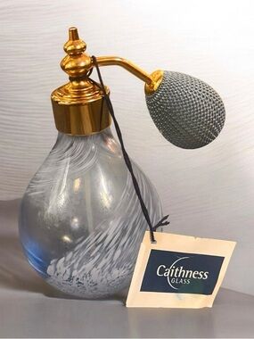 Vintage Caithness Perfume Bottle Atomiser HandcraftedGlass Made in Scotland.